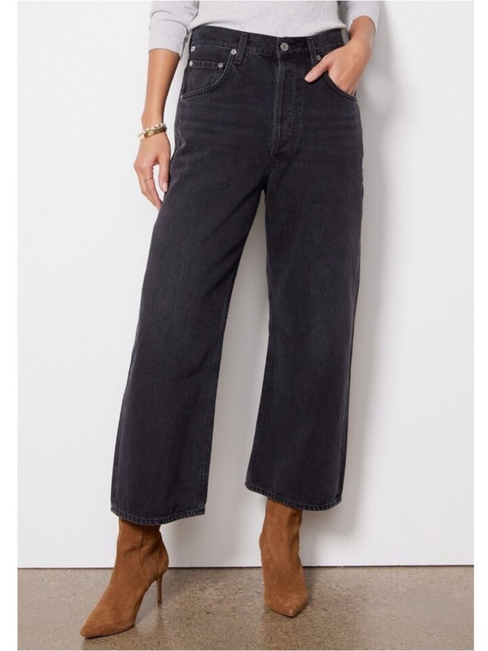 Citizens of Humanity Gaucho Vintage Wide Leg Jeans Black Size 34 NWT New - Picture 2 of 16